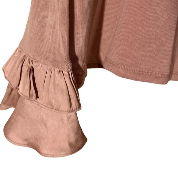 Generation Love New York Pink Ruffles on Chest and Cuffs Shirt Women’s Medium - Picture 3 of 6